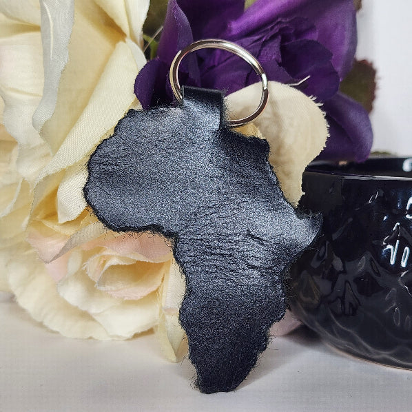 Leather Africa Keychain