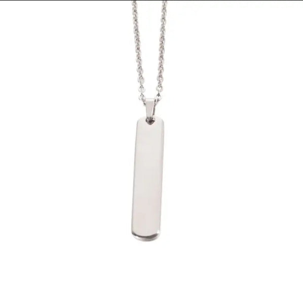 Silver Vertical Bar Necklace