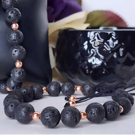 Lava Stone Bracelet - Copper