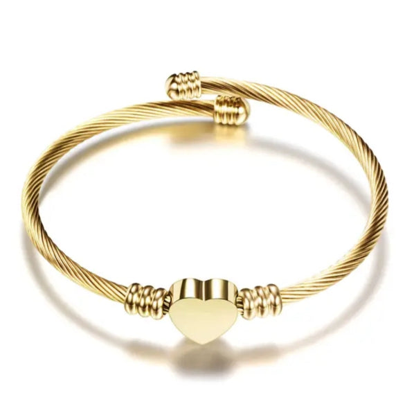 Gold Heart Bangle
