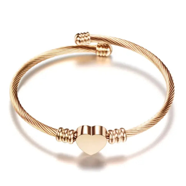 Rose gold Heart Bangle