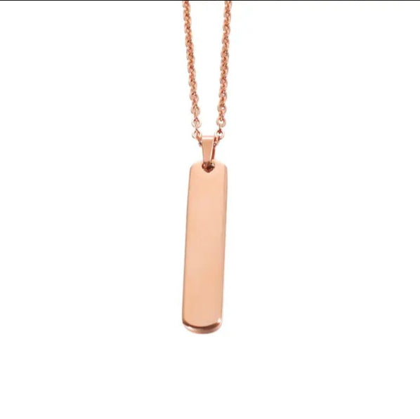 Rose Gold Vertical Bar Necklace